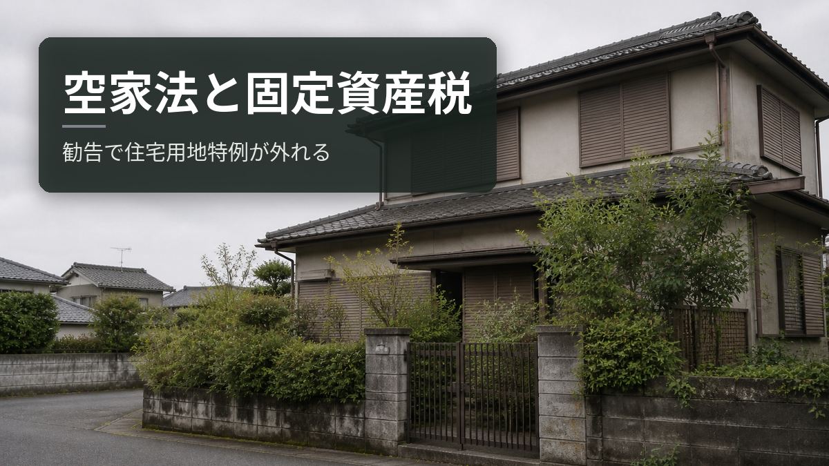 空家法と固定資産税｜勧告で住宅用地特例が外れる