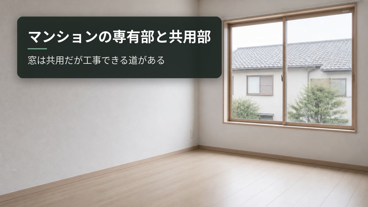マンションの専有部と共用部｜窓は共用だが工事できる道がある