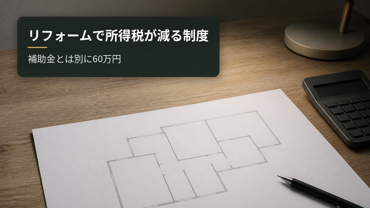 リフォームで所得税が減る制度|補助金とは別に60万円