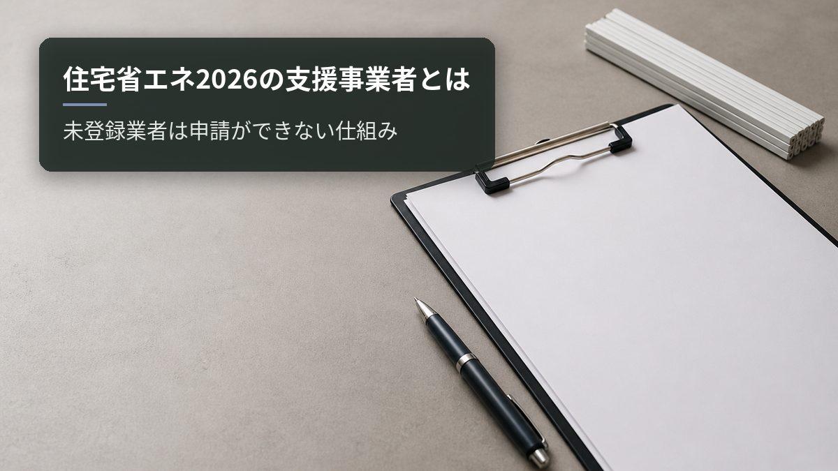 住宅省エネ2026の支援事業者とは|未登録業者は申請ができない仕組み