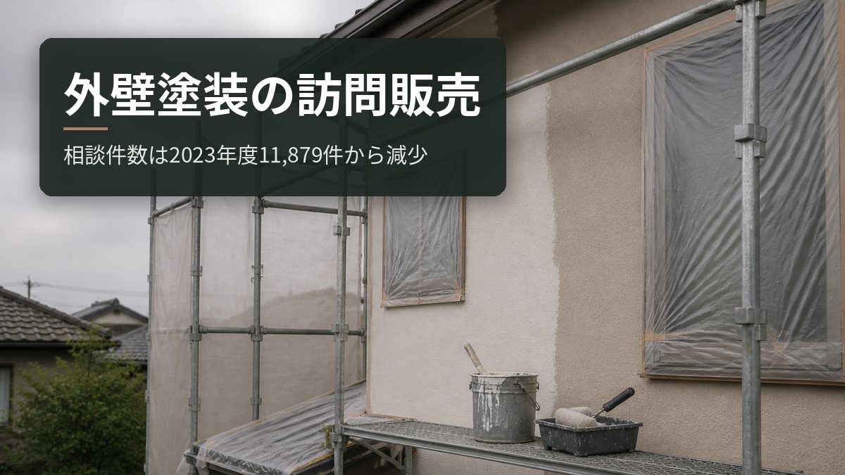 外壁塗装の訪問販売｜相談件数は2023年度11,879件から減少