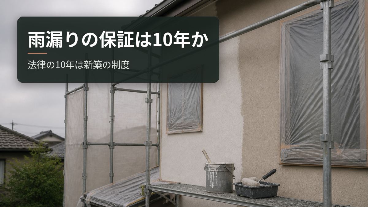 雨漏りの保証は10年か｜法律の10年は新築の制度