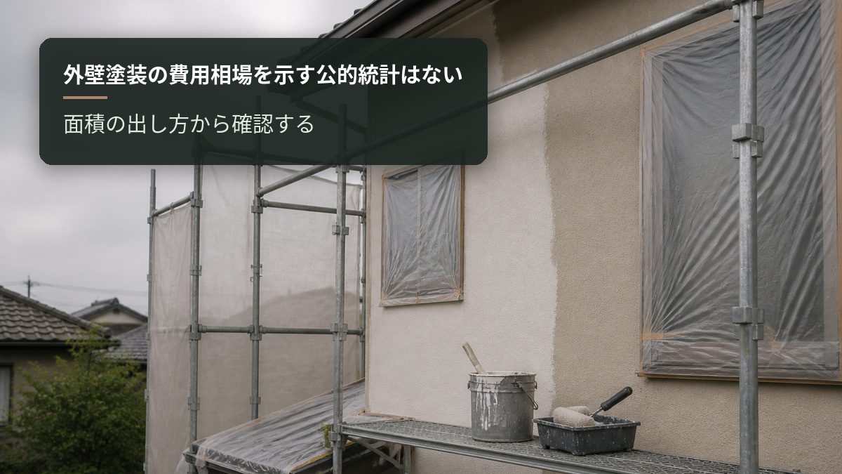 外壁塗装の費用相場を示す公的統計はない|面積の出し方から確認する
