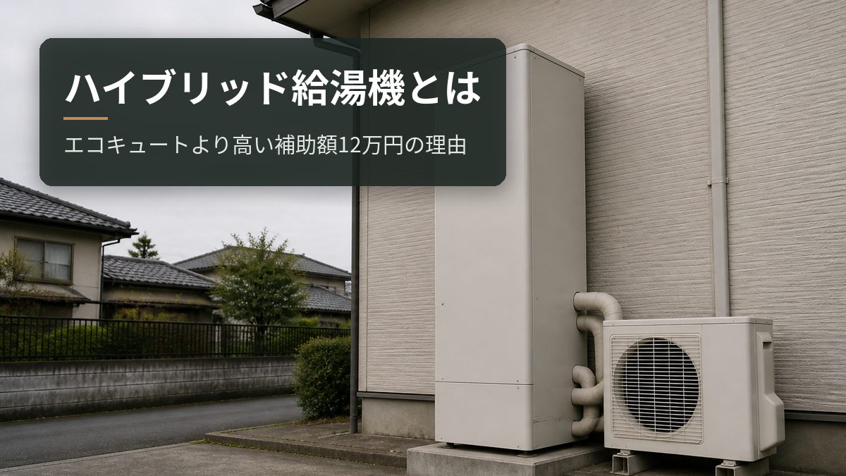 ハイブリッド給湯機とは|エコキュートより高い補助額12万円の理由