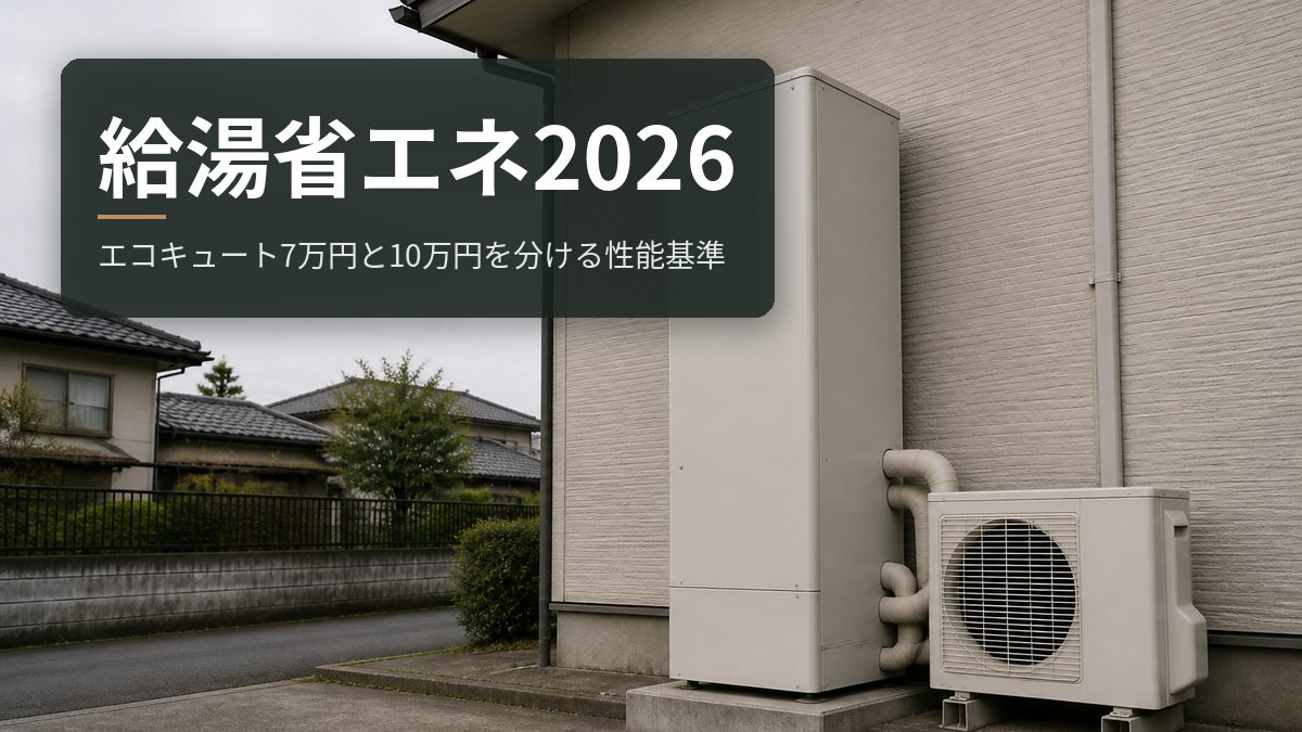 給湯省エネ2026｜エコキュート7万円と10万円を分ける性能基準