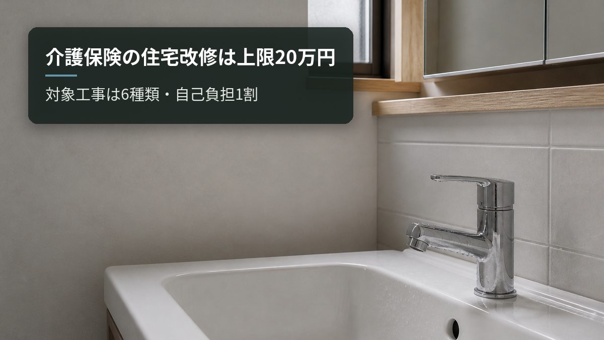 介護保険の住宅改修は上限20万円|対象工事は6種類・自己負担1割