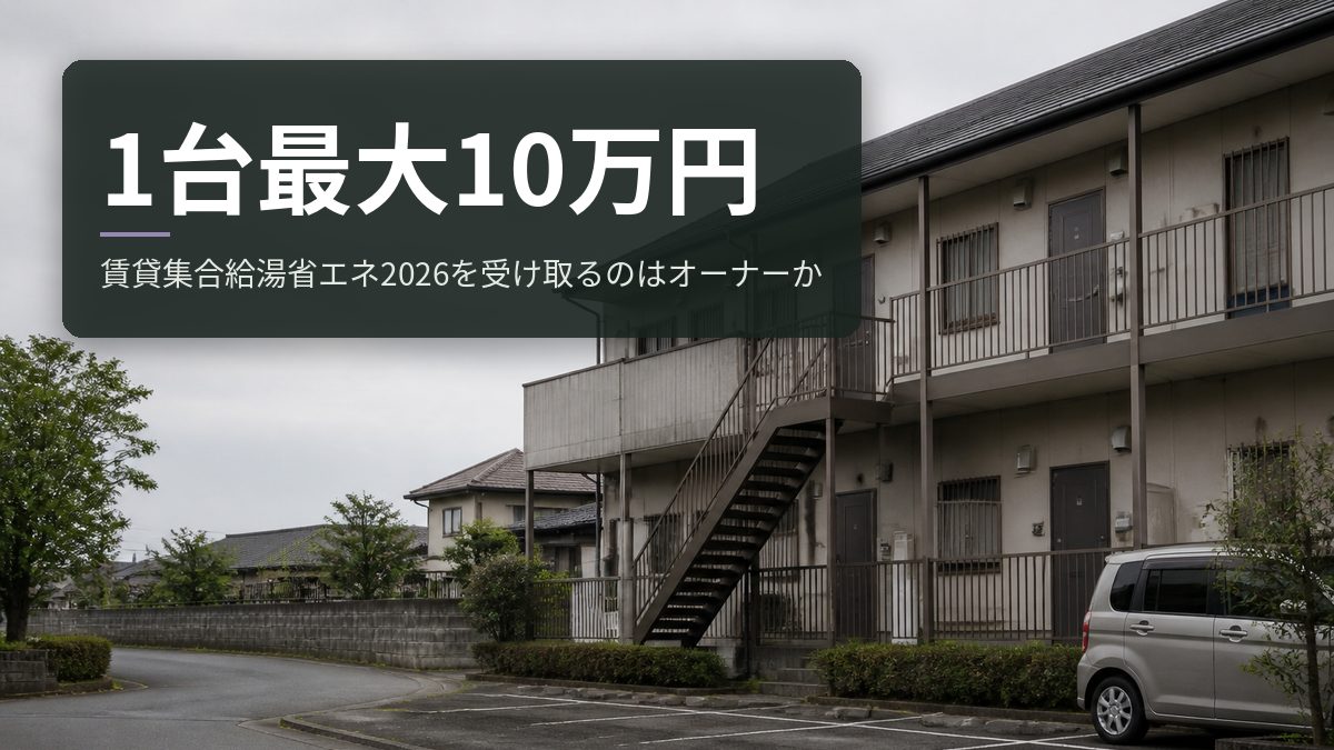 1台最大10万円|賃貸集合給湯省エネ2026を受け取るのはオーナーか