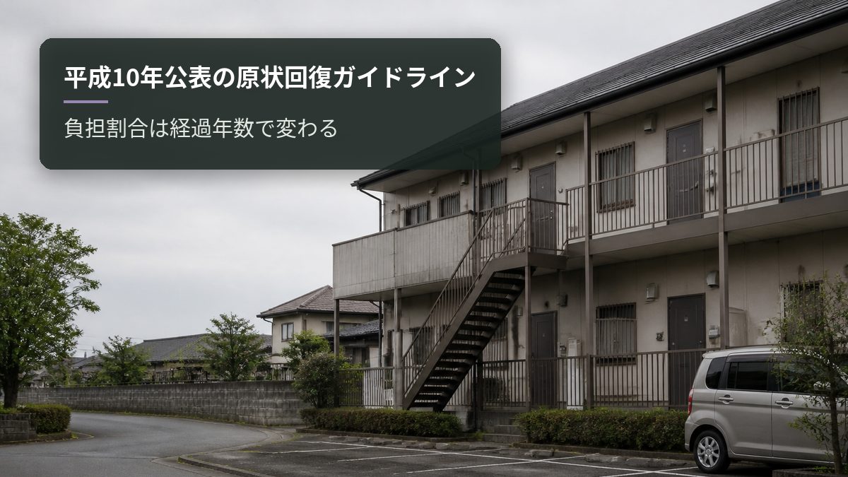 平成10年公表の原状回復ガイドライン｜負担割合は経過年数で変わる