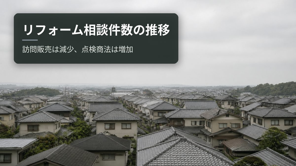 リフォーム相談件数の推移｜訪問販売は減少、点検商法は増加