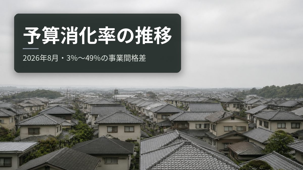 予算消化率の推移【2026年8月】3%〜49%の事業間格差