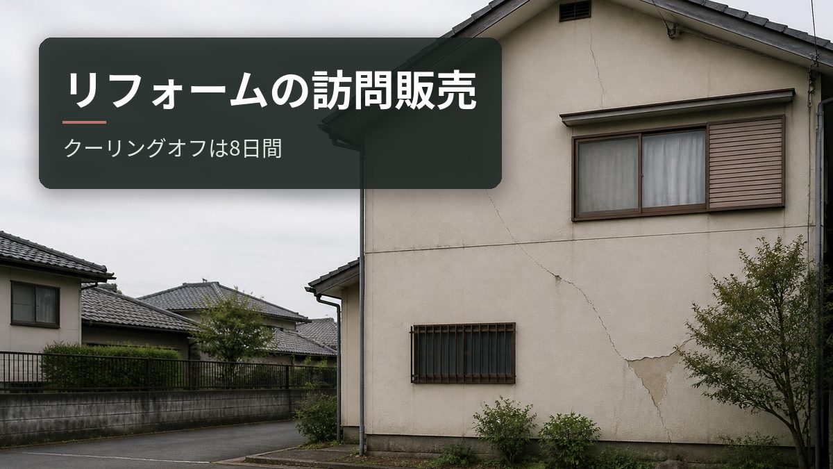 リフォームの訪問販売｜クーリングオフは8日間