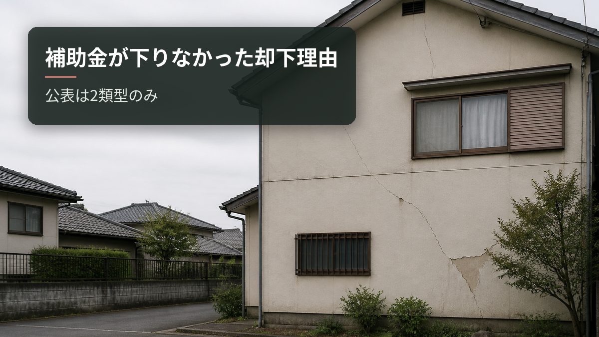 補助金が下りなかった却下理由|公表は2類型のみ