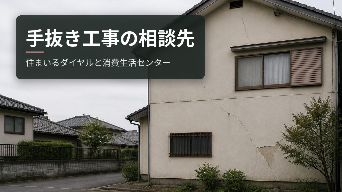 手抜き工事の相談先｜住まいるダイヤルと消費生活センター