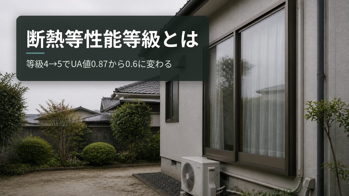 断熱等性能等級とは｜等級4→5でUA値0.87から0.6に変わる
