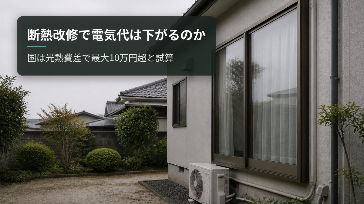断熱改修で電気代は下がるのか|国は光熱費差で最大10万円超と試算