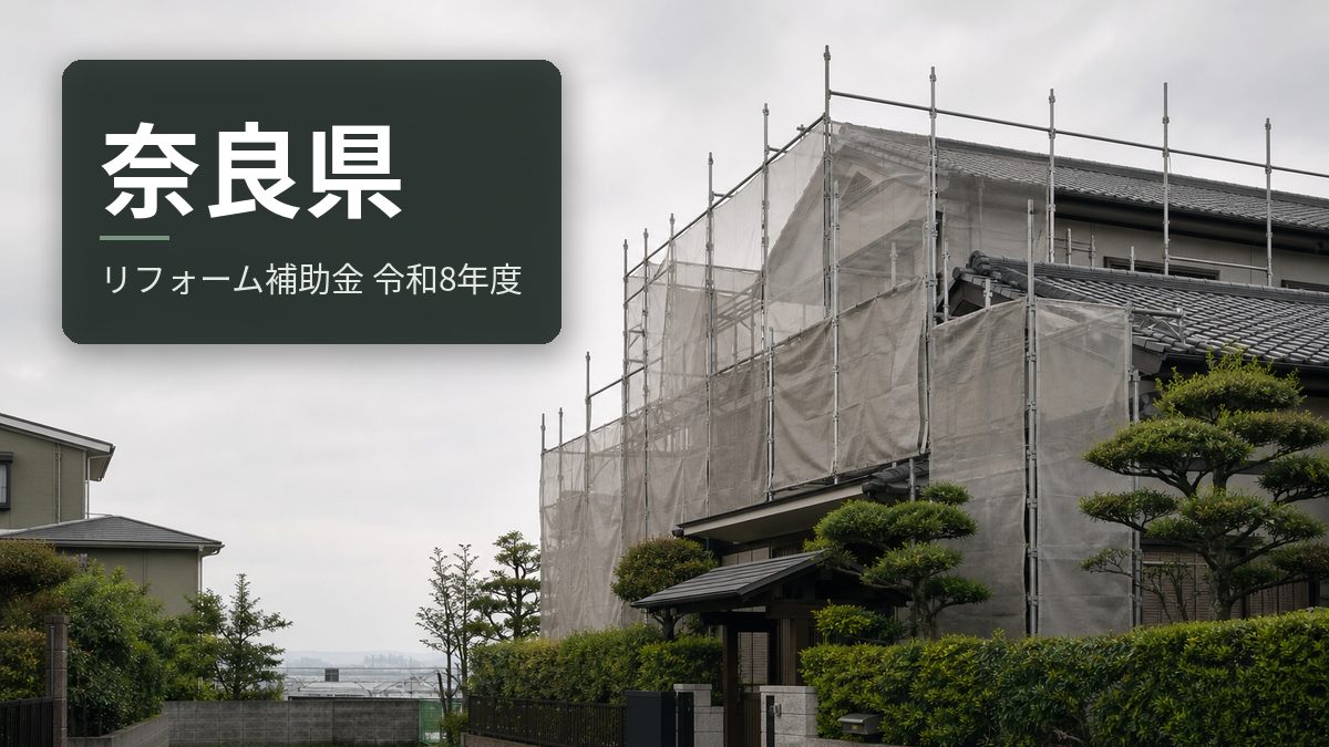 奈良県のリフォーム補助金【令和8年度】県の制度は見つからず
