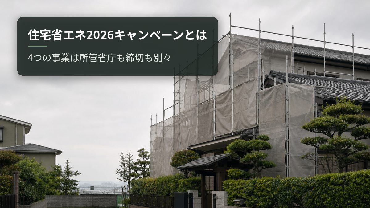 住宅省エネ2026キャンペーンとは|4つの事業は所管省庁も締切も別々