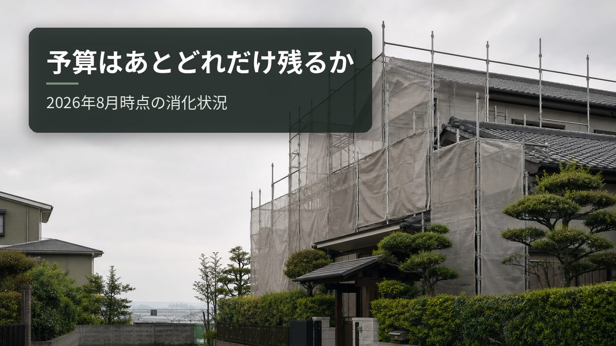 リフォーム補助金の予算はあとどれだけ残っているか【2026年8月】