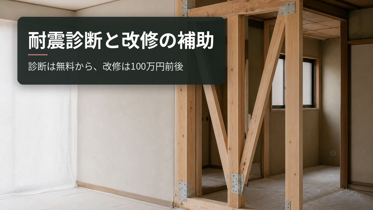 耐震診断と改修の補助|診断は無料から、改修は100万円前後