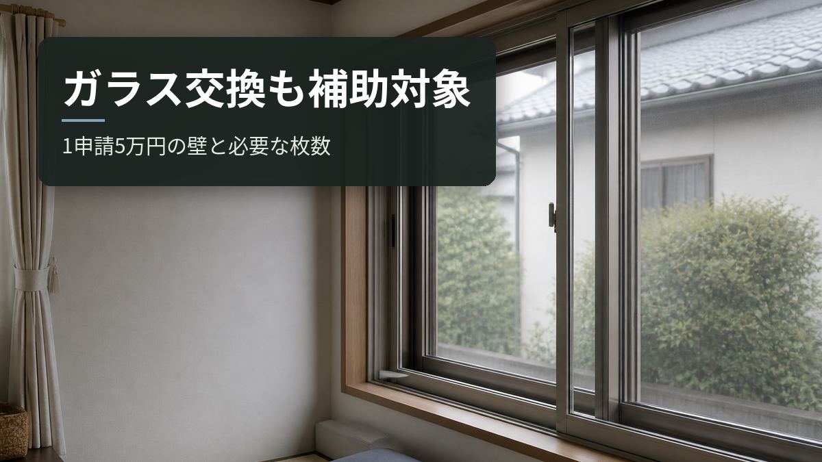 ガラス交換だけでも補助対象になる｜1申請5万円の壁と必要な枚数
