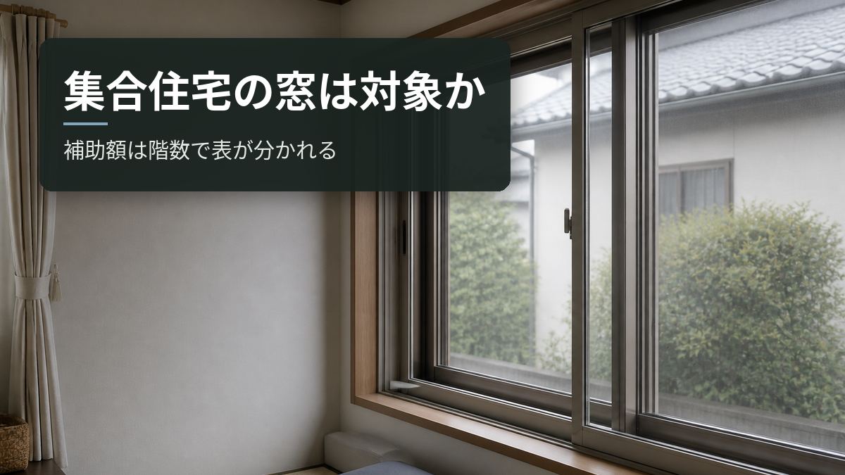 集合住宅の窓は対象か｜補助額は階数で表が分かれる