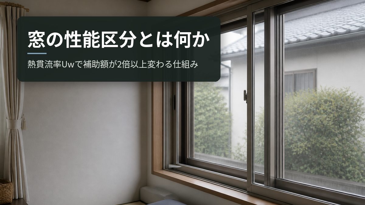 窓の性能区分とは何か｜熱貫流率Uwで補助額が2倍以上変わる仕組み