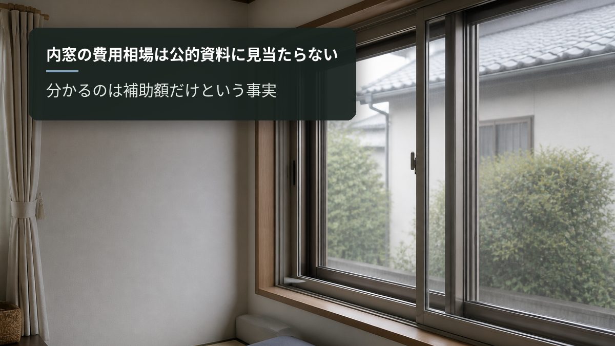内窓の費用相場は公的資料に見当たらない｜分かるのは補助額だけという事実