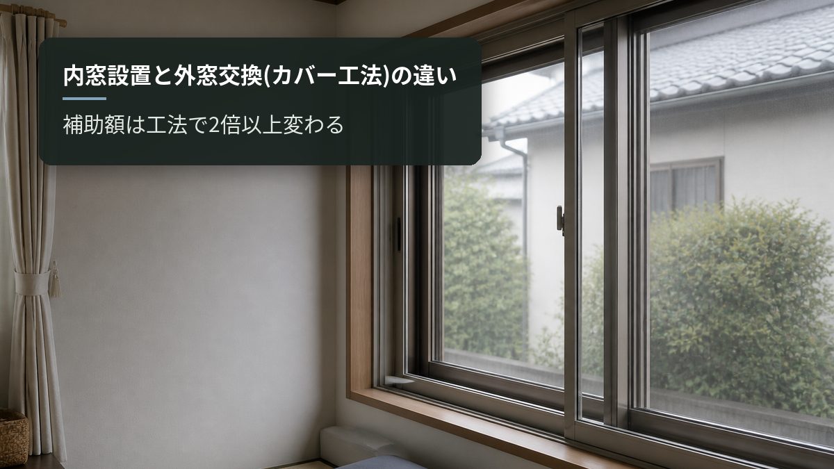 内窓設置と外窓交換(カバー工法)の違い|補助額は工法で2倍以上変わる